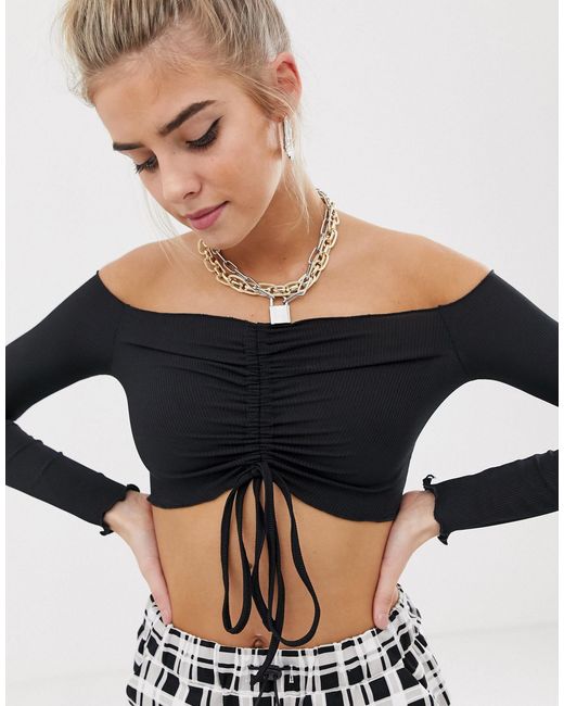 collusion ruched milkmaid top
