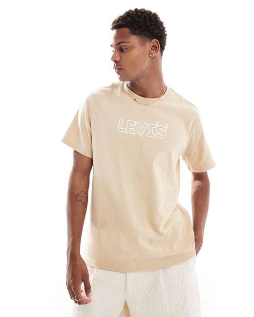 T-shirt décontracté à logo texturé - beige Levi's pour homme en coloris Natural