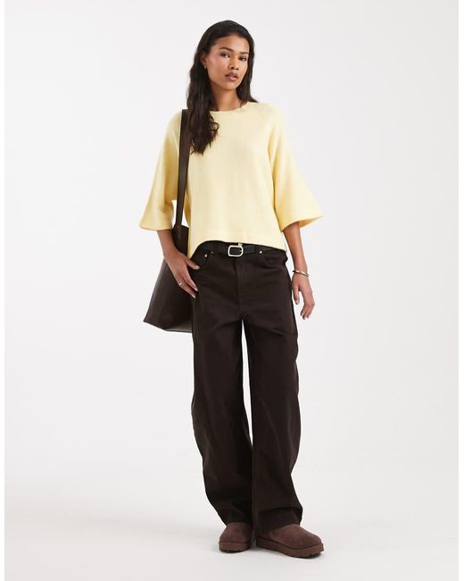 ONLY Natural Boxy Knitted T-shirt