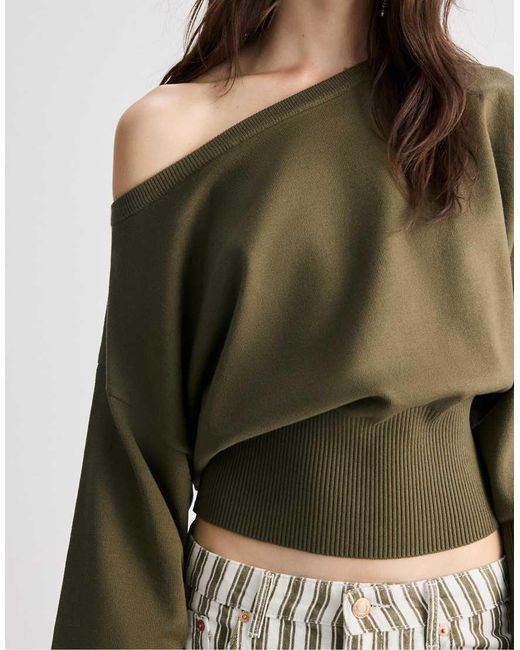 Stradivarius Multicolor Asymmetric Ribbed Hem Knit Sweater