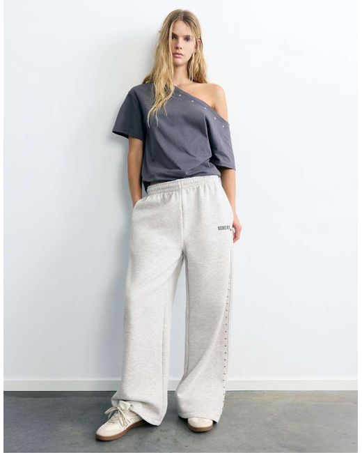 Pull&Bear Joggingbroek Met Studs in het White