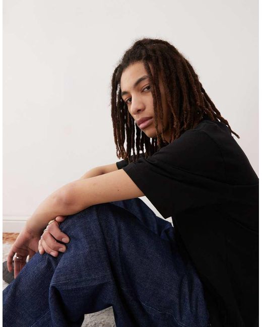 Weekday Blue Relaxed Fit Heavyweight Jersey T-Shirt for men