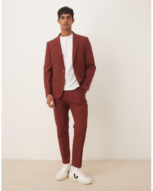 ASOS Red Slim Suit Jacket for men