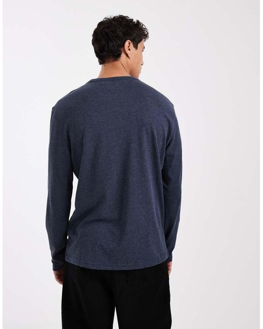 Tommy Hilfiger Blue Badge Chest Logo Long Sleeve T-shirt for men