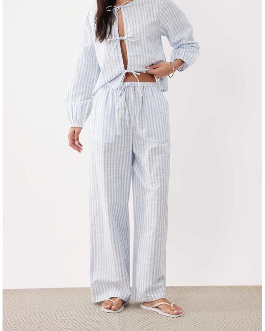 esmé studios White Curve Tie Front Beach Pants