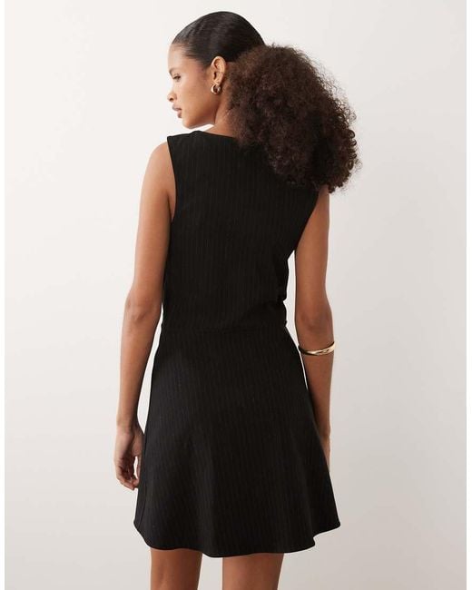 ASOS Natural Mini Dress With Wrap Skirt
