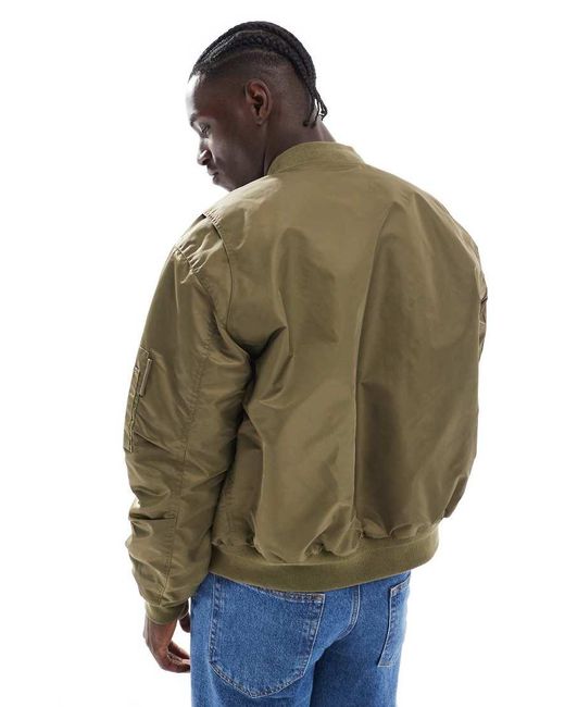 River Island Green Ma1 Bomber Jacket for men