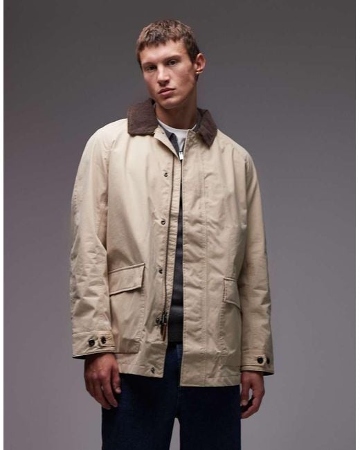 Timberland Multicolor Washed Barn Coat With Cord Collar for men