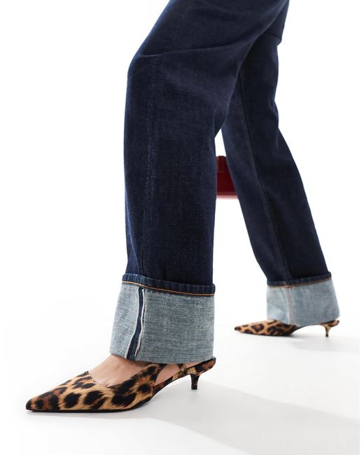 Pull&Bear Blue Kitten Heel Slingback