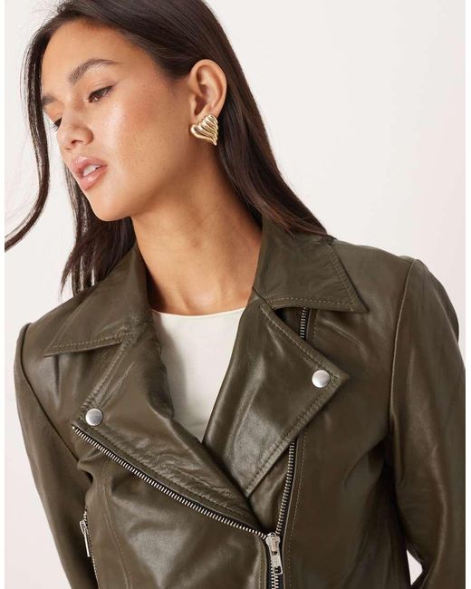 Giacca Biker Premium di Y.A.S in Brown