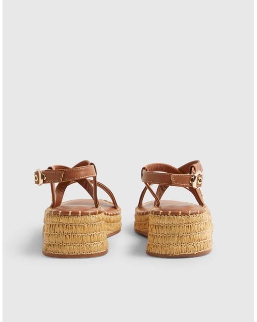 River Island Brown Cross Strap Wedge Sandals