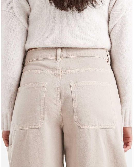 ASOS Natural Cargo Barrel Jeans