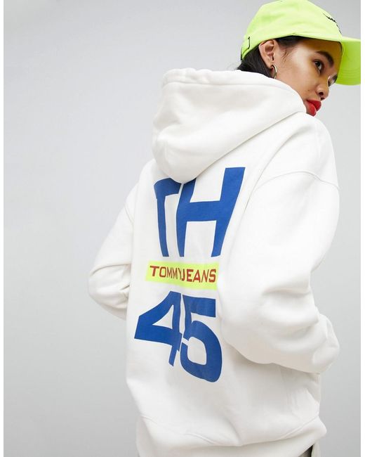 Tommy Hilfiger Denim 90s Capsule 5.0 Sailing Hoodie With Sleeve Logo in  White | Lyst