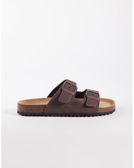 SEQWL Brown – olsen – flache sandalen