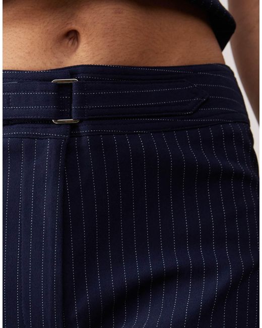 Collusion Blue Low Rise Pinstripe Trouser