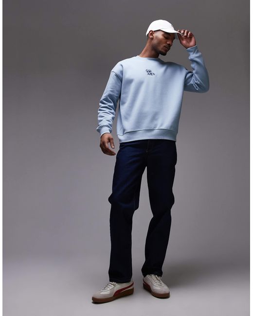 Topman – oversize-sweatshirt in Blue für Herren