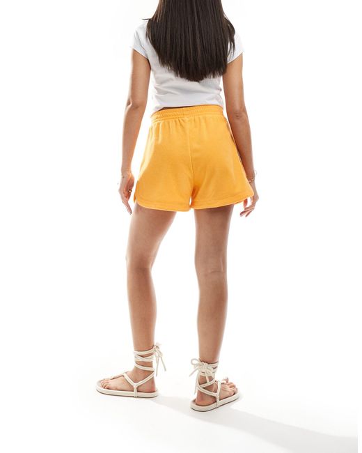 Pieces Yellow Towelling Beach Shorts