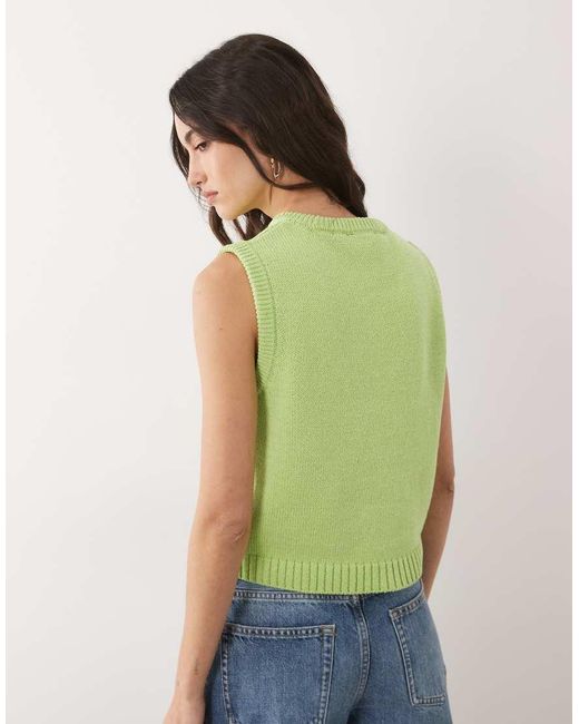 ASOS Green Knitted Cotton Blend Tank Top