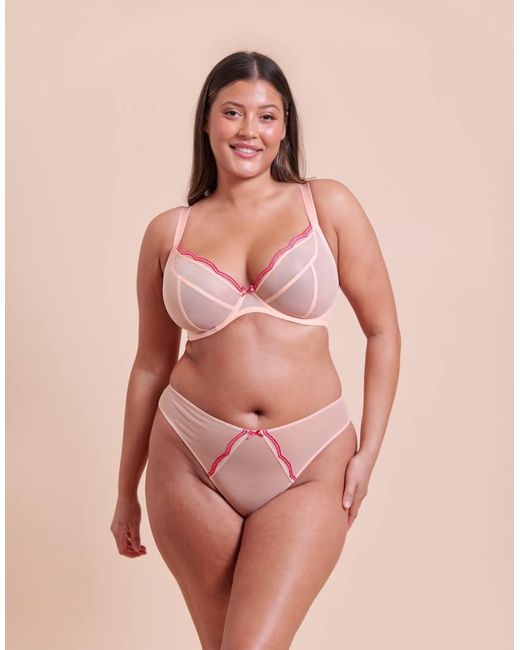 Curvy Kate Pink Lightstyle Scallop Brazilian