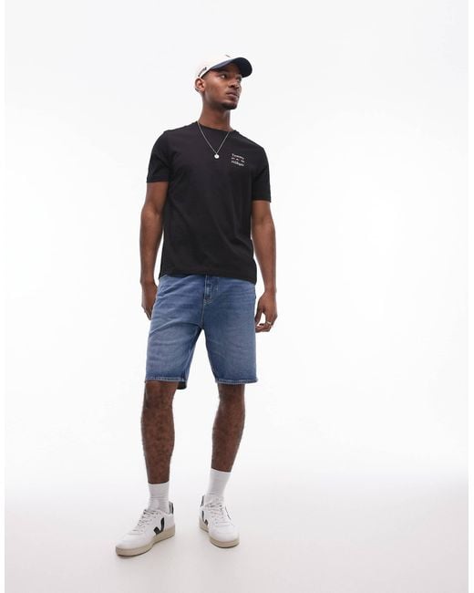 Isaac - short en jean décontracté - délavage foncé Tommy Hilfiger pour homme en coloris Blue