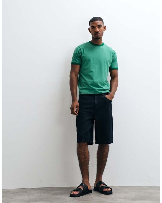 ASOS Green Regular Fit T-shirt With Contrast Ringer for men