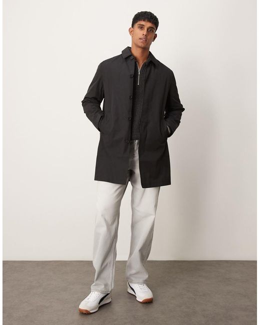 New Look Black Nylon Car Coat for men