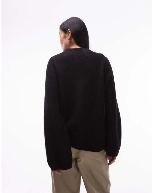 ARKET Black Super Soft Alpaca And Wool Blend Relaxed Sweater