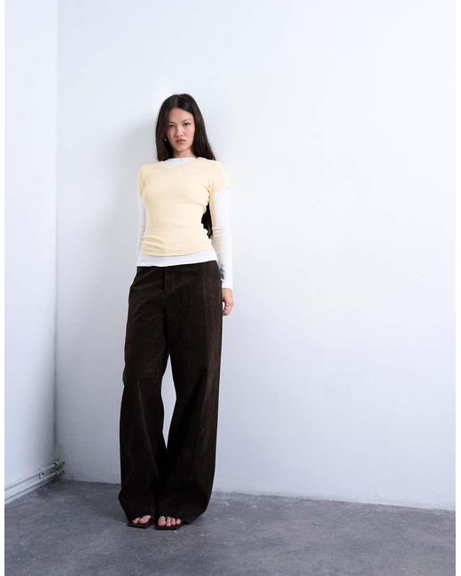 TOPSHOP Gelaagde Top Met V-Hals En Lange Mouwen in het White