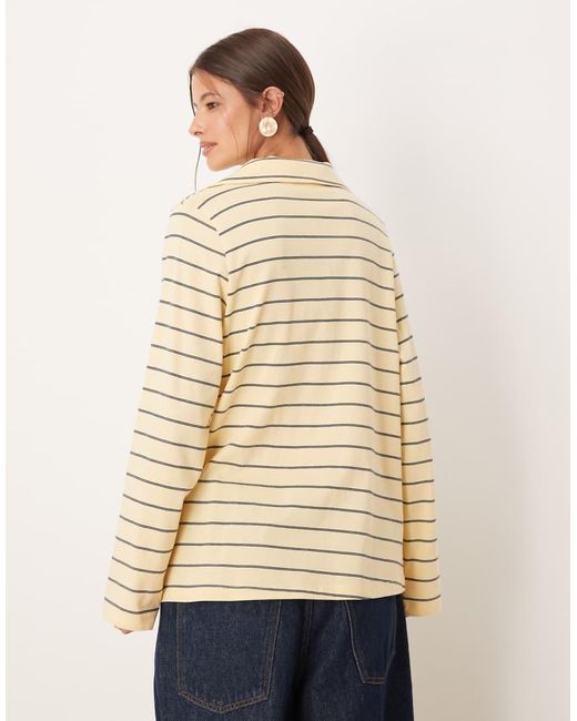 Top A Rayas De Estilo Rugby Con Detalle Recogido De ASOS de color Blue