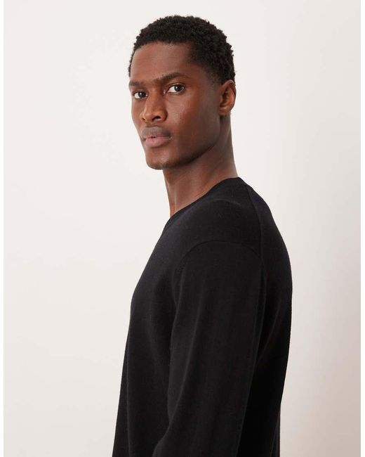 Mango Black 100% Wool V-neck Lightweight Knitted Top for men