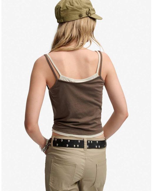 Bench x Superdry & Co Brown Fitted Cami Layer Vest