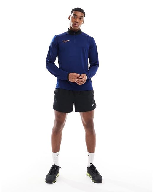 Nike Football Blue Academy 25 Dri-fit Half Zip Longsleeve Top for men