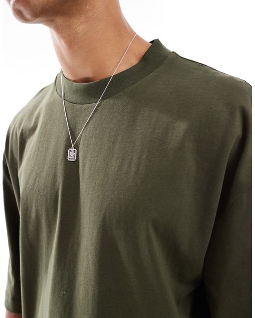 ASOS – kastiges oversize-t-shirt in Green für Herren
