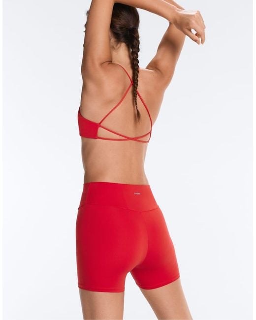 Oysho Red Comfortlux High-rise 10cm Hot Pants