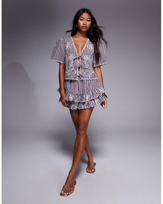 River Island Purple Frill Skort