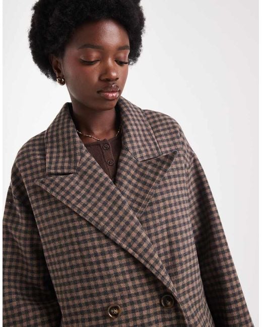 Native Youth Brown Oversized Longline Wool Blend Overcoat