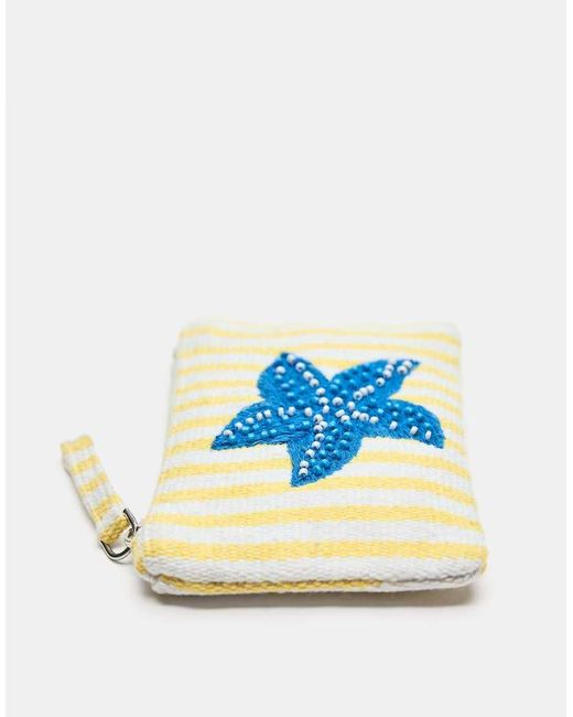 Pull&Bear Blue Striped Star Coin Purse