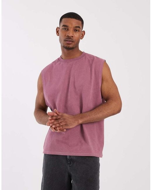 ASOS Red Oversized Tank With Celestial Spine Print for men