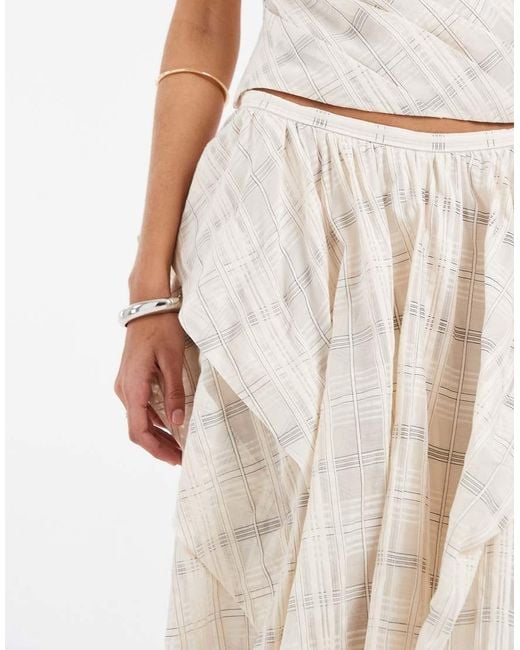 & Other Stories Natural Sheer Organza Maxi Skirt With Hanky Hem