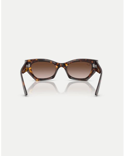Ray-Ban Brown Zena Irregular Sunglasses With Lens