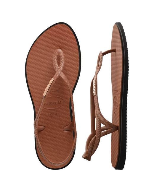 Havaianas Brown Luna Point Flip Flops