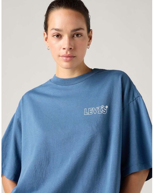 Camiseta De Manga Corta Con Estampado Gráfico Apilado De Algodón Levi's de color Blue