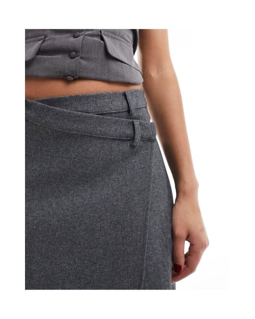 Vero Moda Black Wrap Front Tailored Mini Skirt