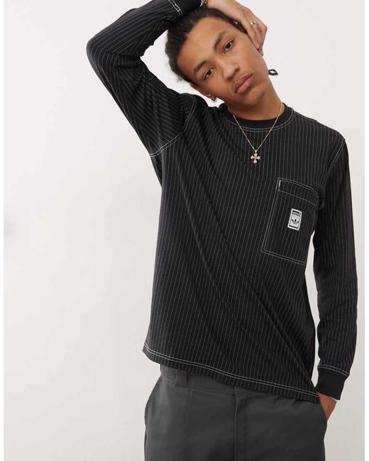 Adidas Originals Black Wabash Long-sleeve T-shirt for men