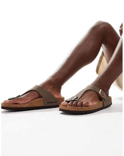 Gizeh - sandales en cuir birko-flor - moka ciré Birkenstock en coloris Brown