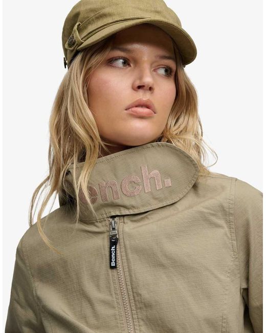Bench x Superdry & Co Natural Hooded Funnel Neck Ripstop Jacket