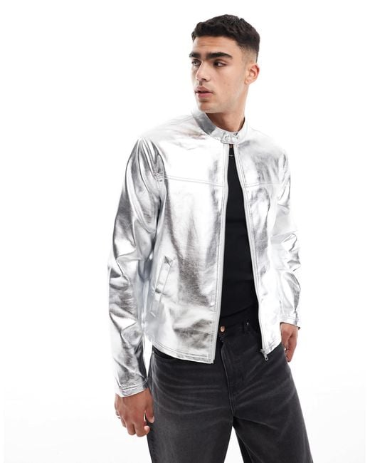 ASOS White Racer Jacket for men