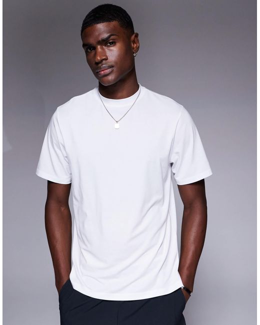 4505 White Quick Dry Performance Jersey Back Graphic Oversized Running T-shirt for men