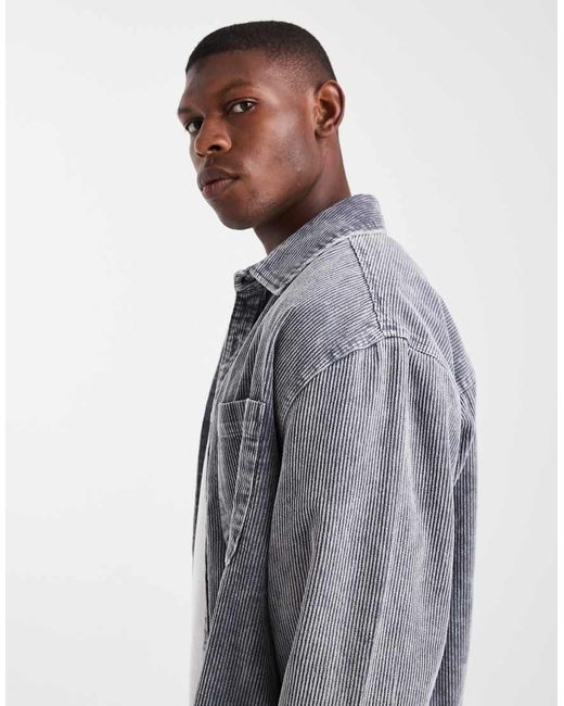 Cotton On Gray Boxy Overshirt for men