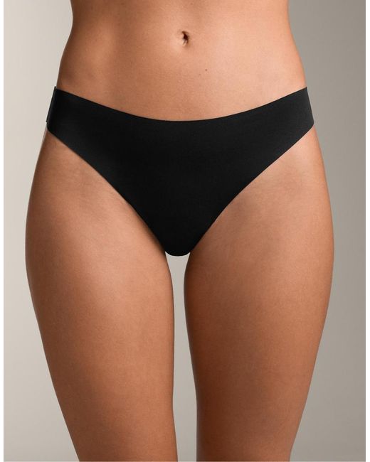 Oysho Black 3 Polyamide Blend Invisible Thongs